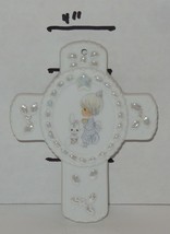 1997 ENESCO PRECIOUS MOMENTS PORCELAIN CROSS HOLIDAY ORNAMENT 647861 HTF - $24.98