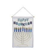 Member&#39;s Mark Fabric Hanging Menorah and Candle Set Happy Hanukkah New - $14.39