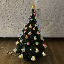 Vintage Atlantic Mold Mid-Century Snow Flocked Ceramic Christmas Tree 22” Tall - £130.81 GBP