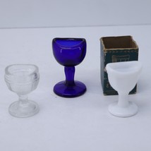 Lot of 3 Vintage Antique Glass Armstrong&#39;s Eye Bath - $37.59