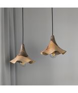 Set of 2 Minimalist Wooden Pendant Light: Handmade Scandinavian Lampshade - $250.00