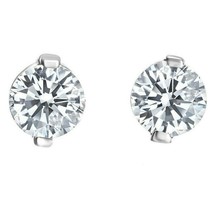 2CT Brilliant Cut 2-Prong Moissanite Solitaire Stud Earrings White Gold Plated - £49.02 GBP