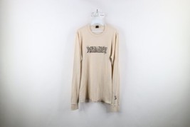 Vtg Hurley Mens Large Spell Out Thermal Waffle Knit Long Sleeve T-Shirt Beige - £34.79 GBP