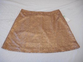 Women&#39;s Juniors Decree Skater Skirt Bronze Sequins Size LARGE NEW W Tags - £21.34 GBP