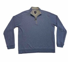 Johnnie-O Sully 1/4 Zip Pullover Long Sleeve Wrinkle Resistant Easy Care Blue L - £18.13 GBP