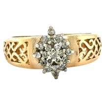 1/2ctw Diamond Cluster 10k Yellow Gold Ring 3.1g Size 6.25 - $637.00