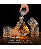 Exquisite and Elegant  Decanter Set with 4 Crystal Glasses Liquor Whiske... - £39.90 GBP