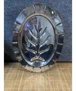 Vtg~Oval Silver Meat Serving Tray~Footed~Tree of Life Motif~Early Am Int... - $666.08 MXN