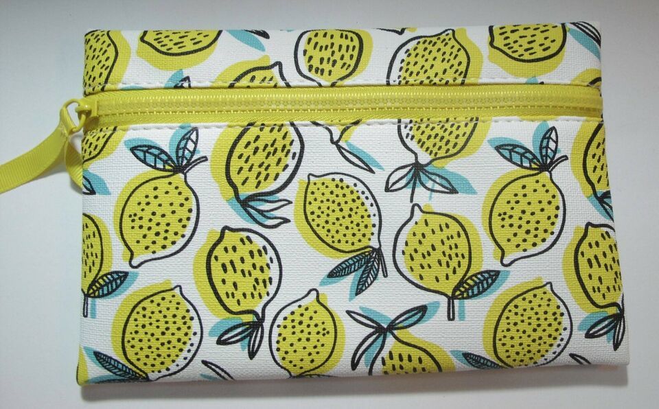 IPSY Makeup Bag Cosmetic Case Lemon Print - $5.47