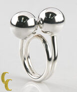 Georg Jensen Sterlingsilber Modernist Kugel Ring Design Von Gebogen Knud... - $739.17