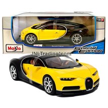 Maisto Special Edition 1:18 Scale Die Cast Car - Yellow Black BUGATTI CHIRON - $54.99
