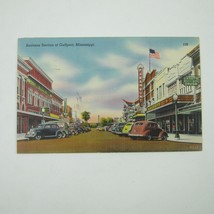 Linen Postcard Gulfport Mississippi Business Section Cars Autos Vintage ... - £6.27 GBP