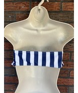 Bathing Suit Top Small/Medium Blue Stripe Removable Bandeau Pads Sexy Bi... - €2,50 EUR