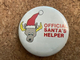 Vintage Official Santa&#39;s Helper Christmas Holiday Pinback Pin 2.25&quot; - £4.27 GBP