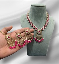 Kundan Indian Jewelry Set All color available One Left Jewelry Set Gold Plated - £56.30 GBP