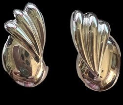 Vintage Signed Airess 925  Large Puff Art Deco Style Earrings - £37.23 GBP