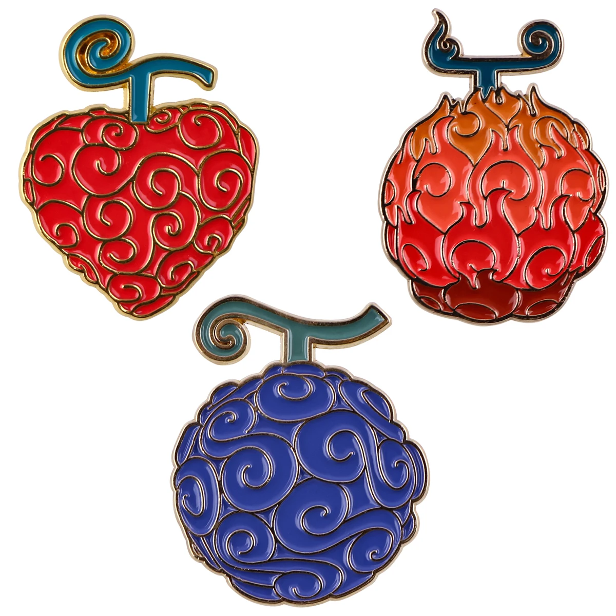 Demon Fruit Enamel Pins One Piece Anime Brooch Clothes Backpack Lapel Badges - £5.73 GBP+