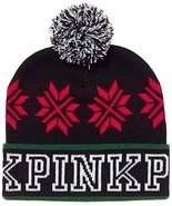 PINK Victoria&#39;s Secret Women&#39;s Winter Hat Knit Cap Tassel Black Green Be... - €11,04 EUR