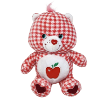8" 2006 Care Bears Smart Heart Bear Red Apple Plaid Stuffed Animal Plush Toy - $56.05