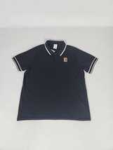 Nike Court Heritage Short Sleeve Tennis Polo Men&#39;s L Black Raglan FQ2101... - $47.99