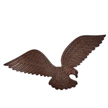 Vintage American Bald Eagle Sign Wooden Wall Hanger Patriotic Decor Flying Bird - £23.56 GBP