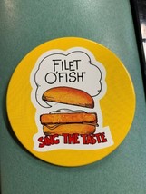 Vintage 1981 McDonalds Employee advertising pin sing the taste Filet O Fish - £23.91 GBP