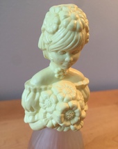 70s Avon Garden Girl yellow & frosted glass woman cologne bottle (Sweet Honesty) image 2