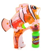 LED Light Up Flashing Bubble Shooter Clown Fish Gun Blower w 2 Bottles O... - $22.99 CAD