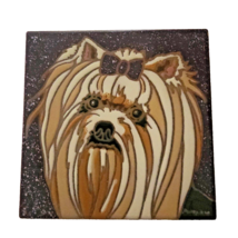 Maltese Dog Hand Painted Tile by Pumpkin Tile 6 x 6&quot; - £12.45 GBP