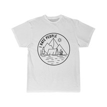 Men&#39;s &#39;I Hate People&#39; Camping Tee: Black and White Illustration T-Shirt - £14.54 GBP+