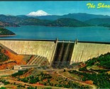 There Shastas Lake Dam Mountain Shasta California UNP Chrome Postcard B6 - £2.06 GBP