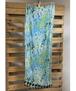 Lilly Pulitzer Lets Cha Cha Blue Silk Cashmere Scarf BBL JD - $1,117.26 MXN