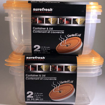 Vented Lid 4ea 3.16Cups/25oz Sure Fresh Dry/Cold/Freezer Food Storage Containers - £15.54 GBP