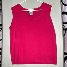 WHITE STAG Womens Size XL Vintage Pink Sleeveless Acrylic Sweater Vest - £9.29 GBP