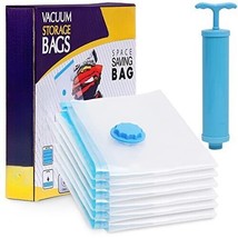 Vacuum Bags for Clothes with Pump (6 Pcs) - Reusable Vacuum Storage Bags with Zi - £29.91 GBP