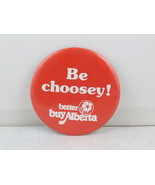 Vintage Canadian Beef Pin - Be Choosey Better Buy Alberta - Celluloid Pin  - $20.58 CAD