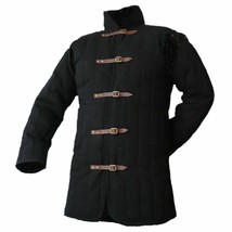 Medieval thick padded Black color Gambeson coat Aketon armor jacket SCA LARP a3 - £57.33 GBP