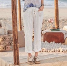 Sundance Gigi Eyelet Pants XS Cotton White Beach Bohemian Coastal Women ... - $34.99