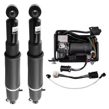 Pair Air Suspension Shocks &amp; Compressor For Escalade Suburban Tahoe Yuko... - $455.56