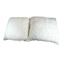 Vtg White Battenburg Lace Doily Set 2 Throw Pillows 15” Granny Cottage C... - £30.31 GBP