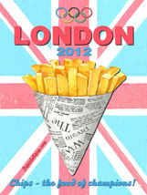 London 2012 Olympics Bag of Chips Retro Food British Metal Sign - $19.95