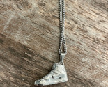 NEW NIKE AIR JORDAN SNEAKER SILVER NECKLACE PENDANT 20&quot; STAINLESS STEEL ... - £15.55 GBP