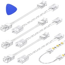 Led Strip Light Connector,6 Packs White Led Tape Light Wire Lead Connector For 8 - £18.97 GBP