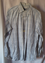 Men's Talbot's Dress Shirt Solid Checkered Size Medium Long Sleeve Church - $14.99