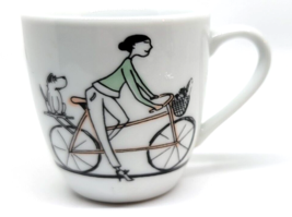 Sur La Table Demitasse Espresso Cup Girl On Bike With Dog - $8.99