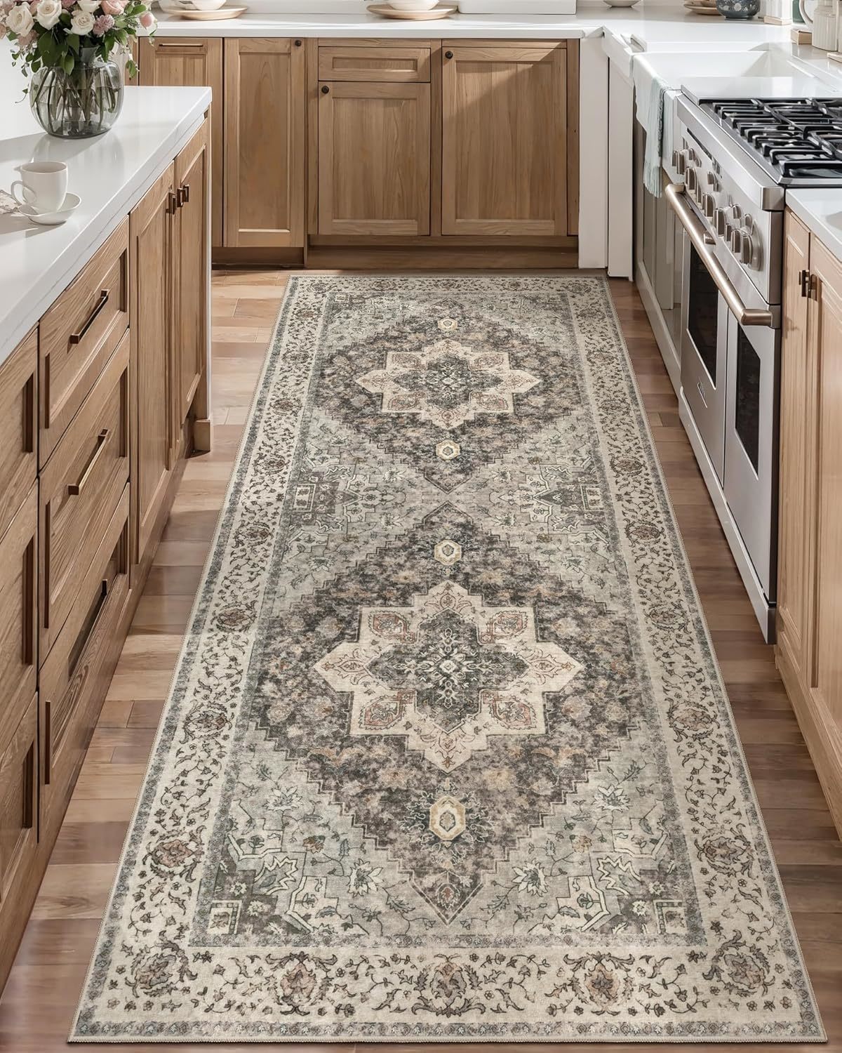 2X6 Washable Runner Rug For Hallways, Non Slip Vintage Runner Rug, Soft ... - $41.95