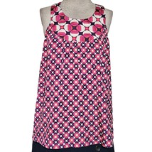 Pink Geometric Print Sleeveless Blouse Size Medium - £27.26 GBP