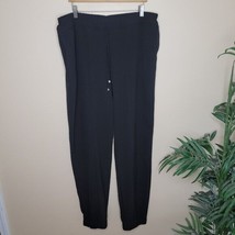 Long Elegant Legs LEL | Black Elastic Drawstring Waist Joggers Pants, size XL - £19.29 GBP