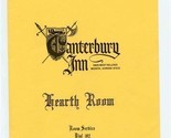 Canterbury Inn Hearth Rom Menu West Kellogg Wichita Kansas - $17.82