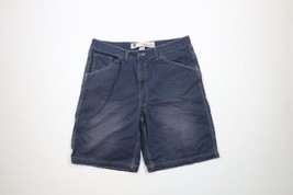 Vintage Gap Mens Size 33 Distressed Baggy Carpenter Canvas Shorts Navy Blue - $44.50